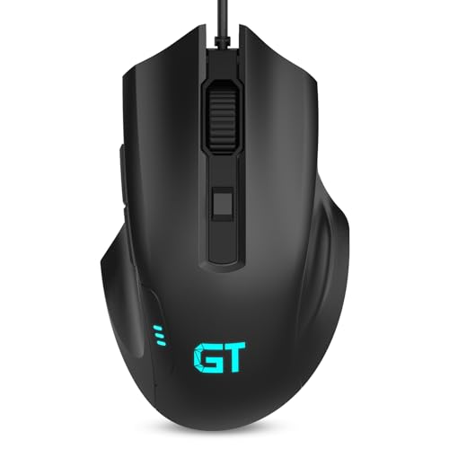 RaceGT 有線RGBゲーミングマウス 人間工学マウス 7つのバックライト RGB照明モード 最大3600DPI、6ボタン Windows/PC/Mac/ノートパソコンゲーマー用 AK11