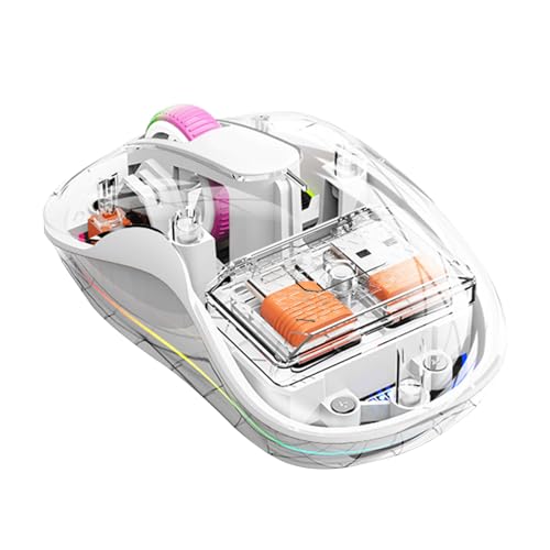 ライト付きワイヤレスコンピュータ制御、ワイヤレス透明コンピュータ制御 | RGB ライトコンピュータ制御透明マウス,リビングルーム教室勉強サイレントクリック仕事、学習、ゲームプレイのためのコンピューター制御 XV3ZVS2MRX7BS20OKV7C
