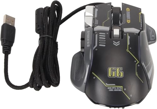 CTSHIZF ゲーミングマウス RGBゲーミングマウス 10個 ボタン 雰囲気 光学式マウス DPI調節が可能 RGBライト 互換性 ゲーム用 (白) efg8950