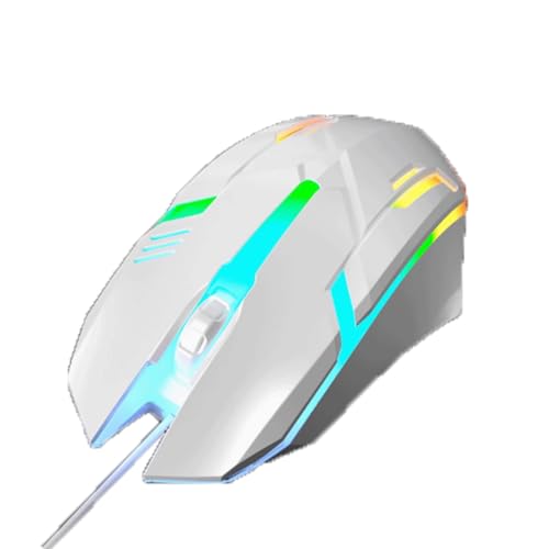 ROSEENN マウス ゲーミングマウス 有線光学式 7色クールライト 人間工学に基づいたポインティングデバイス 光学センサー オフィス ゲーム cf専用 マウス 無線(White)