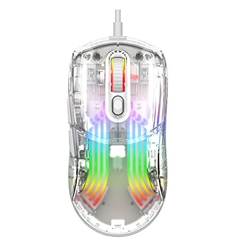 JDGHALU ゲーミングマウス XYH10 透明ライト 1200-7200DPI 6 ギア調整可能なマウス女の子のための