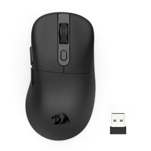REDRAGON ゲーミングマウス ワイヤレス 58g 超軽量 高精度 BT/2.4G/USB-C有線 カスタマイズ可能 6つのボタン プログラマブル ソフトウェア対応 充電式 PC/Mac/Linux (ブラック) (M818-STD)