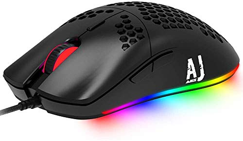 FELICON 超軽量ゲーミングマウス 軽いゲーミングマウス 軽量マウス FELiCON ゲーミングマウス ハニカムデザイン 本体重量69g割り当てる マクロ登録 ドライバ DPI調整可能 有線 (white) AJ390