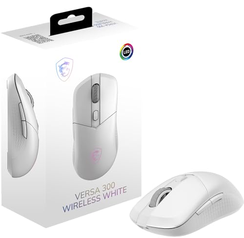MSI VERSA 300 W WHITE ワイヤレス ゲーミングマウス 軽量 60g 有線 無線 左右対称 MS0757