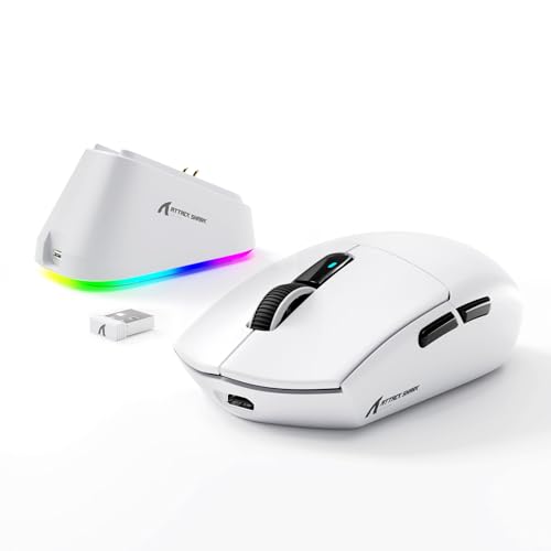 MAMBASNAKE × ATTACK SHARK G3PRO ゲーミングマウス 無線 磁気充電ドックつき RGB 充電スタンド ワイヤレス bluetooth 有線ゲーミングマウス 3モード 左右対称 59g 手に親しい PAW3311 BK52820 25000DPI 1KHz 高耐久 500mAh 長持ちバッテリー ゲーム用 仕事用 fps 【正規代理店】 ブラック
