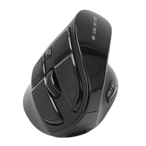 Asixxsix 人間工学に基づいた垂直マウス、1000、1600、2400 ワイヤレス 2.4G Bluetooth 垂直マウス、静かなクリック、筋肉の負担を軽減、窓、ラップトップ、PC との幅広い互換性 Asixxzio9643ydv