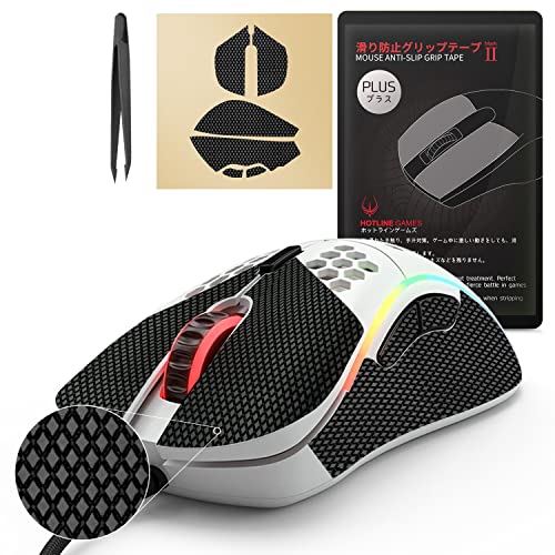 Hotline Games [グリップのアップグレード] HOTLINEGAMES 2.0 Plus Mouse Anti-Slip Grip Tape Model Dゲーミングマウススキンと互換性があり、耐汗性、フィットするようにカットされ、簡単に貼り付け、プロフェッショナルマウスのアップグレード