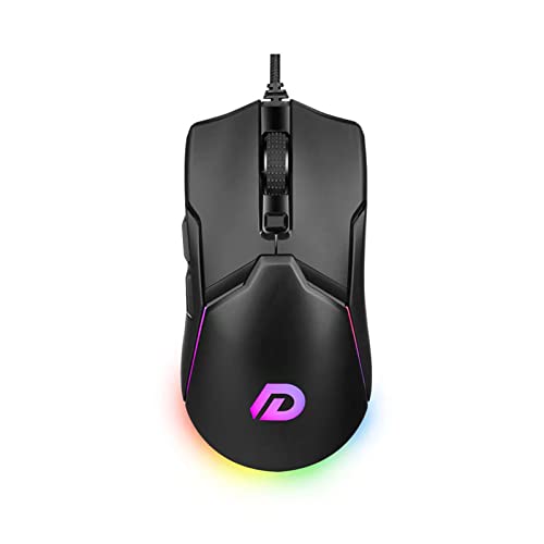 LUAMY ゲーミングマウス バックライト付きメカニカルサイドボタンフレアマウスラップトップ USB マウス 6400DPI 人間工学に基づいたゲーミングマウスマウス Pc 用人間工学に基づいたラップトップ