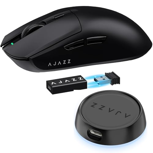 ATTACK SHARK 【アップグレード 4K版】AJAZZ AJ139PRO デュアルモード超軽量ゲーミングマウス 2K/4Khz 2.4G/USB接続可能 無線/有線 原相チップPAW3395センサー スーパーライト65g± ドライバ編集可能 6段階DPI切替 高ポーリングレート 最大26000DPI 700MAH充電式電池 持ち運び便利 丸みを帯びた形状 中・大きな手が似合う 左右対称 快適なゲーム体験（白）