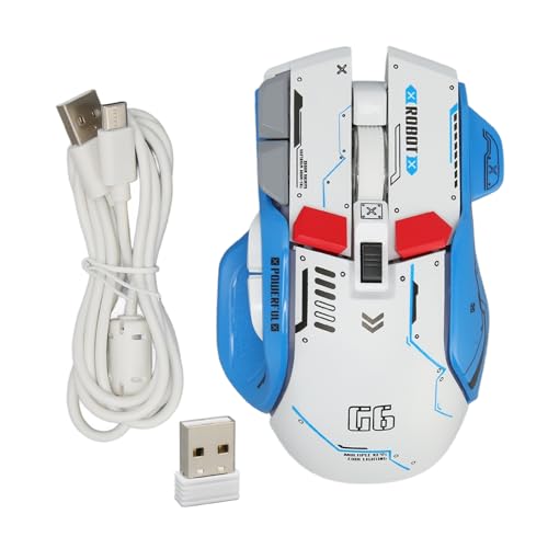 Gigicial ゲーミングマウス 3モード 2.4G 有線BTマウス 11 RGBライト 5つの調節可能なDPIゲーミングマウス コンピューター ノートパソコン PC タブレットゲーム用 (ホワイト) Gigicialypb4g8q9ta-11