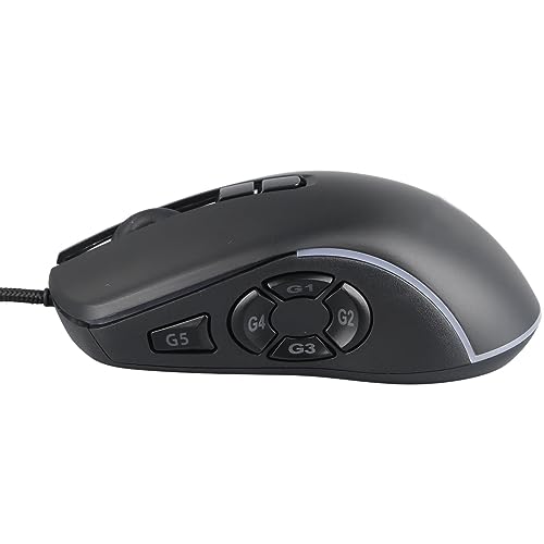 Sanpyl (サンピル) 有線ゲーミングマウス プログラム可能なサイドボタン10個付き 800-7200DPI 6段階調節可能 DPIショートカットマウス オフィスゲーミングマルチモード 調節可能なバックライト 編組ワイヤマウス(ブラック) Sanpylyknopdfqcw-11
