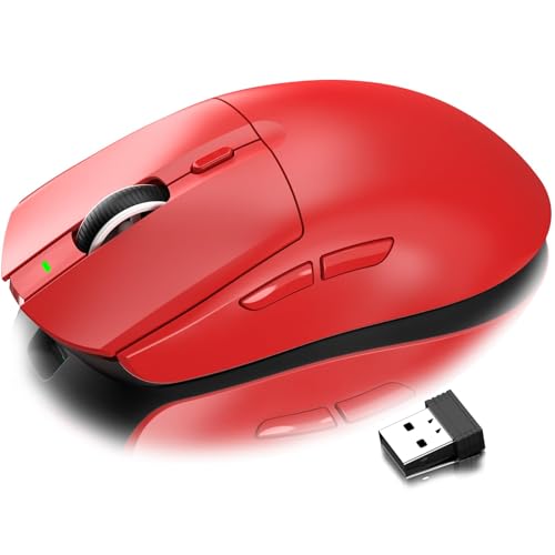 A.JAZZ 【軽量59g】ワイヤレス ゲーミングマウス 最高クラスの精度【PAW3395センサ】 ワイヤレスマウス 2.4 G/TYPE-Cモード マウス A.JAZZ AJ139 PRO 充電式26000DPI調整可 PC/Mac対応 E-sports & FPS ゲーミング用 レッド
