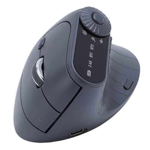 MENDUNER 人間工学に基づいた垂直ワイヤレスマウス Bluetooth 2.4G デュアルモード充電式サイレントクリック、ラップトップ PC コンピュータ用の調整可能な DPI LED ディスプレイ MENDUNERmtocy9erhg