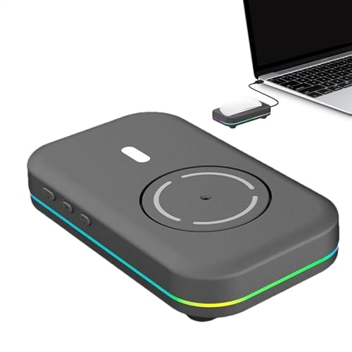 オートマウスムーバー ABS LEDマウス インテリジェントアンチスリープ機能 RGB照明調整可能 デスクトップデバイス USB-Type-C充電 黒 13x7.6x3.3cm ビジネスホームユーザー向け