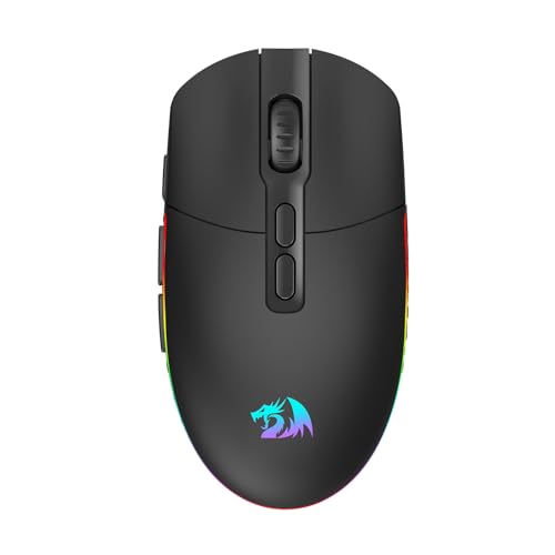 Redragon ワイヤレスゲーミングマウス 2.4G/BT/USB有線 24000DPI RGB 軽量89g マクロ対応 連射機能付き 無線マウス 8個プログラムボタン 充電式 PC/Mac対応 ブラック M719-WL