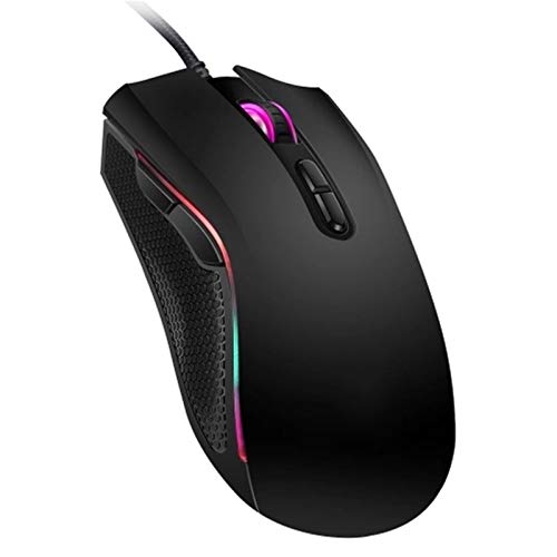 ZhaoGangLi ゲーミングマウス 有線ゲーミングマウスのプラグアンドプレイを表示7つの明るい色 大きなインターネットカフェ キャンパスの寮などに適 (色 : Black, Size : One size)