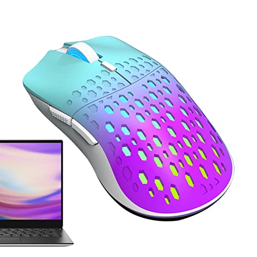 KJOET ハニカム マウス, ライト付き 3600 調整可能 DPI 有線マウス, PCゲーマー、タブレット用の人間工学に基づいたデザインのコンピューターマウス光学センサーマウス MH27378