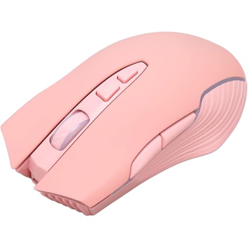 BIBAPU E スポーツマウス：ゲーミング向けメカニカル設計で，USB 有線接続で安定な操作を実現。カラフル RGB ライト機能を搭載，ゲーミングシーンでの視覚効果と操作性を両立，コンピューターでのゲームや日常使用に適した実用的マウスです。​ (127mm*71mm*40mm,ピンク)