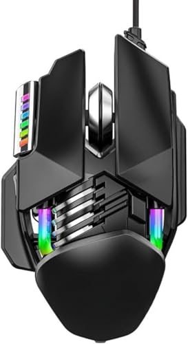 Farigrut 有線、RGB ライト モード 3 モード PC 調整可能な DPI マウス USB ゲーム、