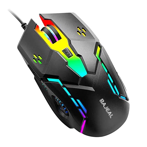 ZhaoGangLi ゲーミングマウス 有線マウス6ボタン調整可能1200-3200dpi LED.バックライト光学ゲームマウス 大きなインターネットカフェ キャンパスの寮などに適 (色 : Black, Size : One size)