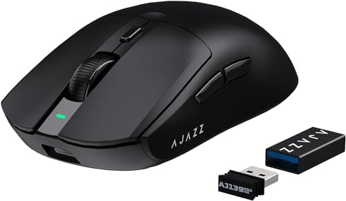 ATTACK SHARK 【アップグレード 4K版】AJAZZ AJ139PRO ゲーミングマウス 2K/4Khz 2.4G/USB接続可能 デュアルモード超軽量 無線/有線 原相チップPAW3395センサー スーパーライト65g± ドライバ編集可能 6段階DPI切替 高ポーリングレート 最大26000DPI 700MAH充電式電池 中・大きな手が似合う 持ち運び便利 丸みを帯びた形状 左右対称 快適なゲーム体験（黒） AJ139 PRO 4K