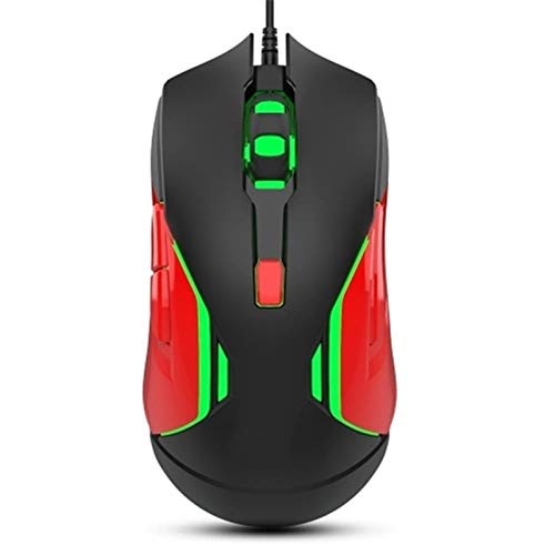 SunYh マウス カラフル呼吸光で光学式有線ゲーミングマウス4調整可能DPI 3200DPIのUSBゲーミングマウス