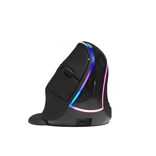A.JAZZ ワイヤレスマウス 人間工学 エルゴノミクスマウス 有線/2.4G/Bluetooth 3モード切り替え RGB 5段階DPI調整 オフィス/ゲーミング用 充電式 3台同時接続可能 取り外し可能なパームレスト 手疲れない 縦型