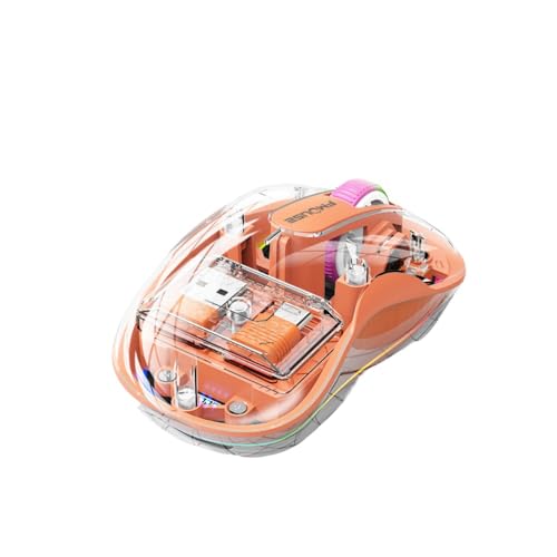 BinZyronic ライト付きワイヤレスマウス | 透明RGB照明 | 軽量デザイン | グレーマテリアル | シームレス接続 | ラップトップ・タブレット対応 | 学習室・寮向け (グレー) O2DBRV
