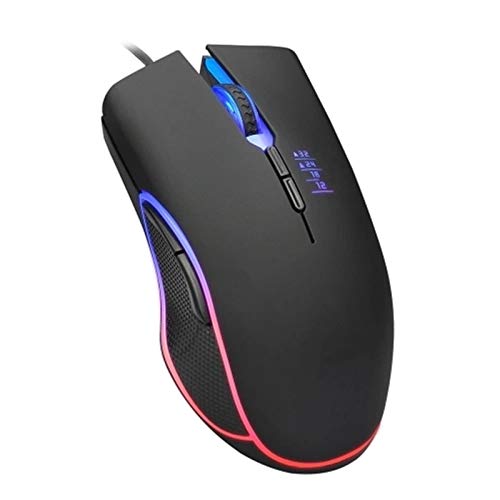 ZhaoGangLi ゲーミングマウス 4色の呼吸光でUSB有線マウスゲーミングマウス3200DPI 7つのボタン光学式ゲーミングマウス人間工学マウス 大きなインターネットカフェ キャンパスの寮などに適 (色 : Black, Size : One size)