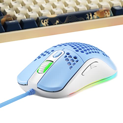 ARTIVITEE KJOET 7 ボタン ゲーミング マウス,プログラマブル ライト マウス | ゲーミングマウス 16000 DPI 50G アクセラレーション 1000Hz 高ポーリングレート 400IPS コンピュータ用高速モーション検出 MH27380