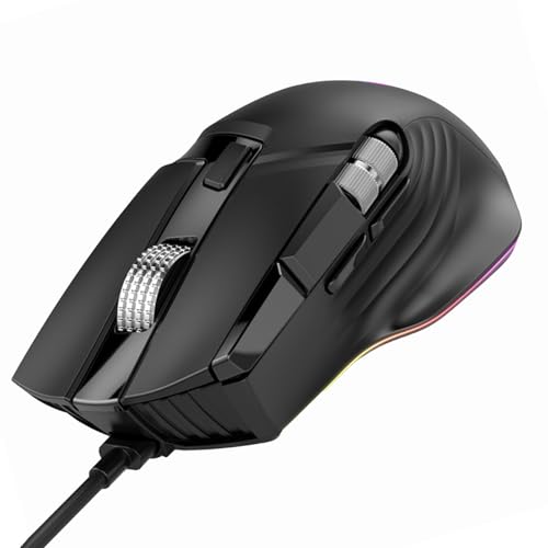 RUTAVM 6DPI 速度制御を備えた正確なゲーミングマウスプログラマブルボタンワイヤーマウスカスタマイズ可能なマクロ PC ゲームアクセサリー MH8578