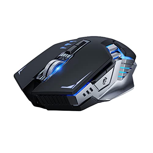 JUSHZ 無線 マウス ワイヤレス mouse 静音サイレント充電式 ゲームのバックライト 2.4G DPI調整可能 人間工学 (125x73x40mm,black)