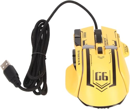 BEROZA ゲーミングマウス RGBゲーミングマウス 10個 ボタン 雰囲気 光学式マウス DPI調節が可能 RGBライト 互換性 ゲーム用 (黒) he9539