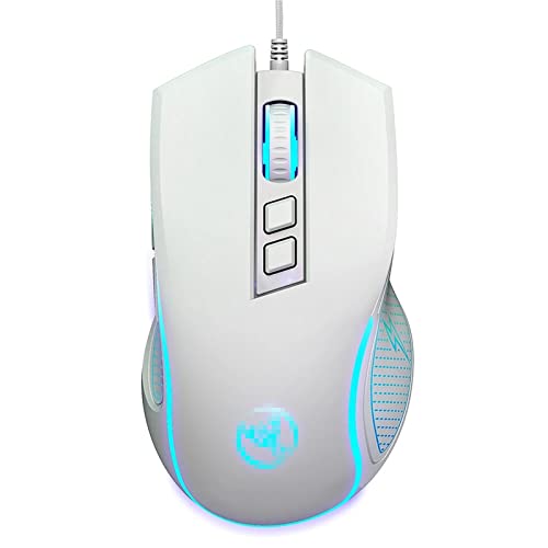ZhaoGangLi ゲーミングマウス 有線ゲームマウス調整可能7ボタン1200-3600dpi.カラフル 導いた軽い有線マウス 大きなインターネットカフェ キャンパスの寮などに適 (色 : White, Size : One size)
