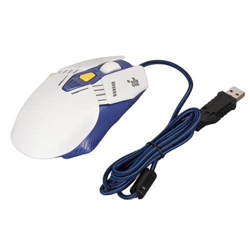 JDGHALU 有線 RGB ゲーミングマウス ソフトウェアサポート DIY 連射ボタン調整可能 7200 DPI プログラマブル バックライト モード PC (白)