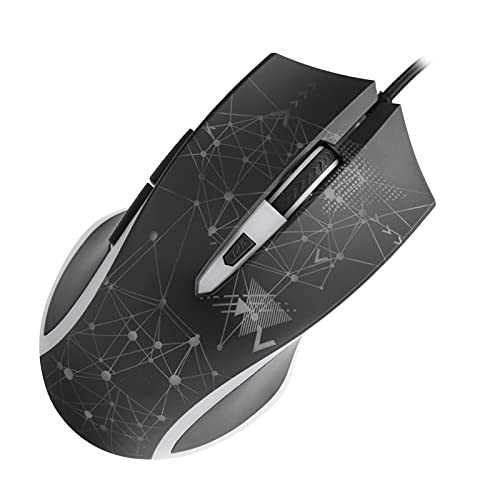VLIZO 光る有線ゲーミングマウス、8002400 DPI 調節可能 - プラグアンドプレイ - プログラム可能な6キーコンピュータマウスアクセサリー - ノートブックデスクトップコンピュータ用(ホワイト) (カラー: ブラック)