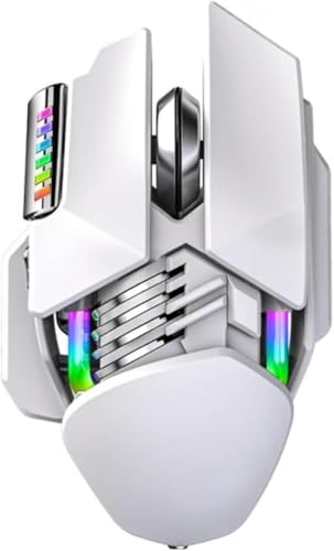 LumoLight ワイヤレスマウスrgb光モード3種類のモードpc調節可能dpiマウスusbゲーミングマウスゲーム専用 (ホワイト)