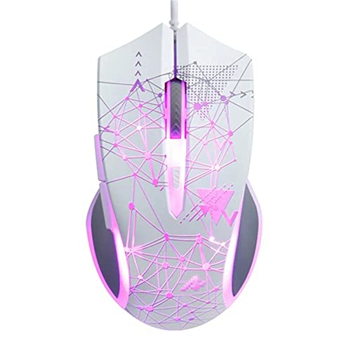 ZhaoGangLi ゲーミングマウス 有線ゲームマウス2400 DPI 6.ボタン USB RGB.光ゲーマーコンピュータマウス 大きなインターネットカフェ キャンパスの寮などに適 (色 : White, Size : One size)