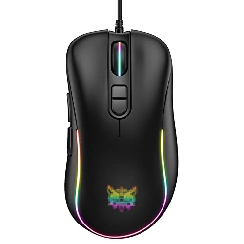 JDGHALU ゲーミングマウス 有線ゲーミングマウス7ボタンマクロプログラミング調整可能1200-7200dpi RGB.バックライトエルゴノミック光マウス 大きなインターネットカフェ キャンパスの寮などに適 (色 : Black, Size : One size)