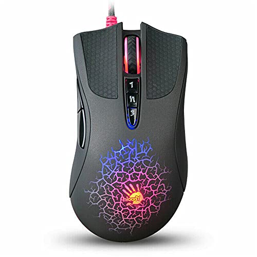 ゲーミングマウス、for Bloody A90 との互換性あり、光学式スイッチとスクロールが付属 プログラマブル ボタン 8 個 5 段階 DPI 切り替え プロゲーマー向けマウス 人間工学に基づいた右手グリップ PC ゲーム用のボタン型コンピューターマウス TY00142QW