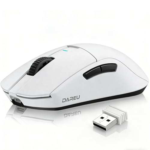 MAMBASNAKE DAREU A950GM 無線 ゲーミングマウス 60g超軽量 ワイヤレス PAW3395センサー 26000DPI 2.4G/Bluetooth/USB接続可能 急速充電式 左右対称 白/ホワイト 技適認証取得【1年間メーカー保証】 A950GM-WH