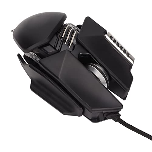 Diydeg 【並行輸入品】 ゲーミングマウス 12800 DPI 機械美的デザイン 格納式調整 RGB 水冷照明効果 有線マウス 電気メッキローラー メタルブラシベース
