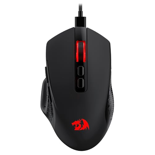 Redragon (レッドラゴン) M695 有線ゲーミングマウス 最大24,000 最大DPI 光学式ゲーミングマウス 7つのプログラム可能なボタン付き 人間工学に基づいた自然なグリップビルド ソフトウェアがDIYキーバインドとDPIをサポート ブラック