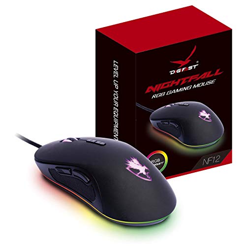 Digifast Nightfall RGBゲーミングマウスNF12 カスタマイズ可能なrgbライト、五段階のdpi