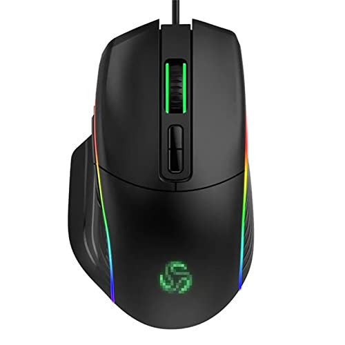 ZhaoGangLi ゲーミングマウス 有線ゲーミングマウス10000dpi 8.ボタン RGB.バックライト USB光学ゲームマウス 大きなインターネットカフェ キャンパスの寮などに適 (色 : Black, Size : One size)