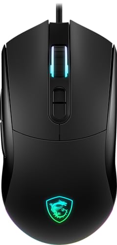 MSI Forge GM320 ゲーミングマウス 12800 DPI 20M+クリックマイクロスイッチ 光学センサー 人間工学に基づいた両手利き対応 RGBライト