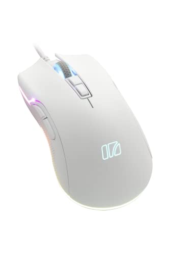 i-rocks M31E RGB 有線ゲーミングマウス : 6400 DPI 光学センサー - 6,000万回のクリック寿命 - 互換性のあるソフトウェア - プログラム可能な7つのボタン - プレーンホワイト