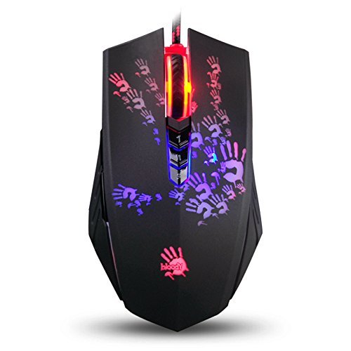 Bloody A60 Black Neon Infrared-Micro Switch Adjustable 4,000CPI Gaming Mouse with Advanced Weapon Tuning & Macro Setting, Light Strike Fastest Response Less by Bloody Gaming [並行輸入品]