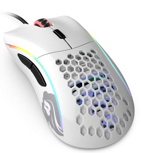 GLORIOUS グロリアス モデルd マウス ゲーミング 軽量マウス エルゴノミクス ホワイトRGB 光る 6個プログラムボタン ゲーミングマウス 静音 国内正規品 (69g)