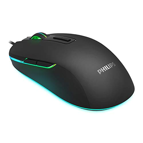 PHILIPS RGB有線ゲーミングマウス 7つのプログラム可能なボタン 調節可能なDPI 快適なグリップ 人間工学光学式PCコンピュータゲーマーマウス 9414